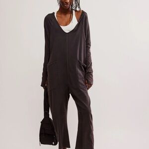 Free People Movement  Black Hooded Romper